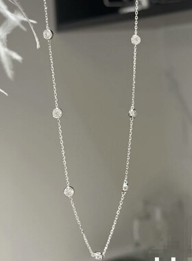 S925纯银项链真金电镀碳钻泡泡锆石轻奢高端小众级设计感锁骨颈链
