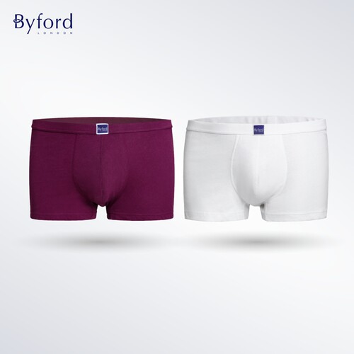 BYFORD/百富男士精梳棉亚麻平角裤香港产抗菌透气四角裤MW79010 - 图0