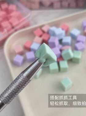 彩色美甲拍拍胶海绵美甲腮红渐变晕染辅助美甲店专用工具