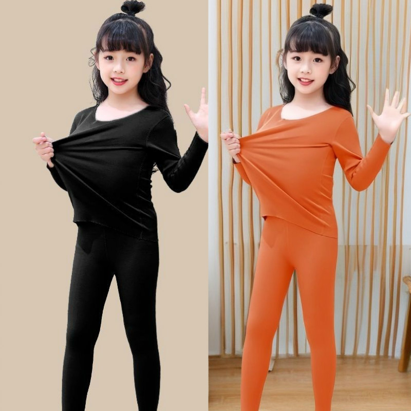 德绒儿童保暖内衣套装秋冬加绒宝宝女童秋衣秋裤冬季睡衣女孩大童 - 图2