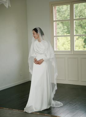 结婚户外复古长头纱Yesdress