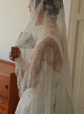 Yesdress新娘结婚婚礼豪华法式亮片蕾丝复古长头纱