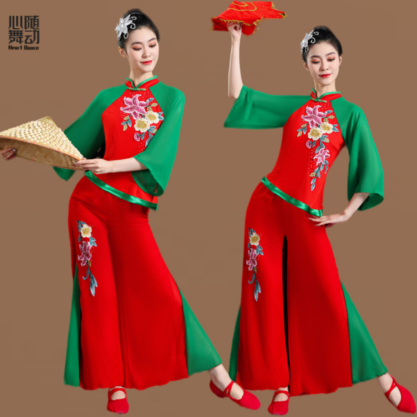 广场舞服装新款套装古典扇子舞秧歌灯笼服中老年跳舞演出表演服女