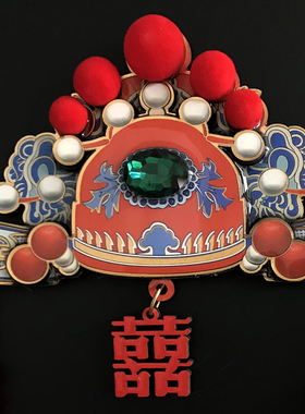 中式凤冠帽古风流苏冰箱贴新婚