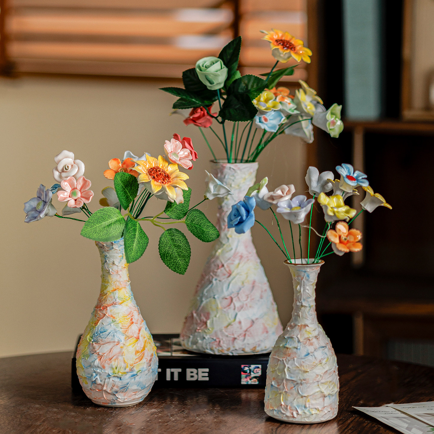 景德镇陶瓷花瓶马卡龙色艺术摆件陶瓷永生花家居饰品创意礼物花器,淘宝优惠券,粉丝福利购,淘宝优惠卷