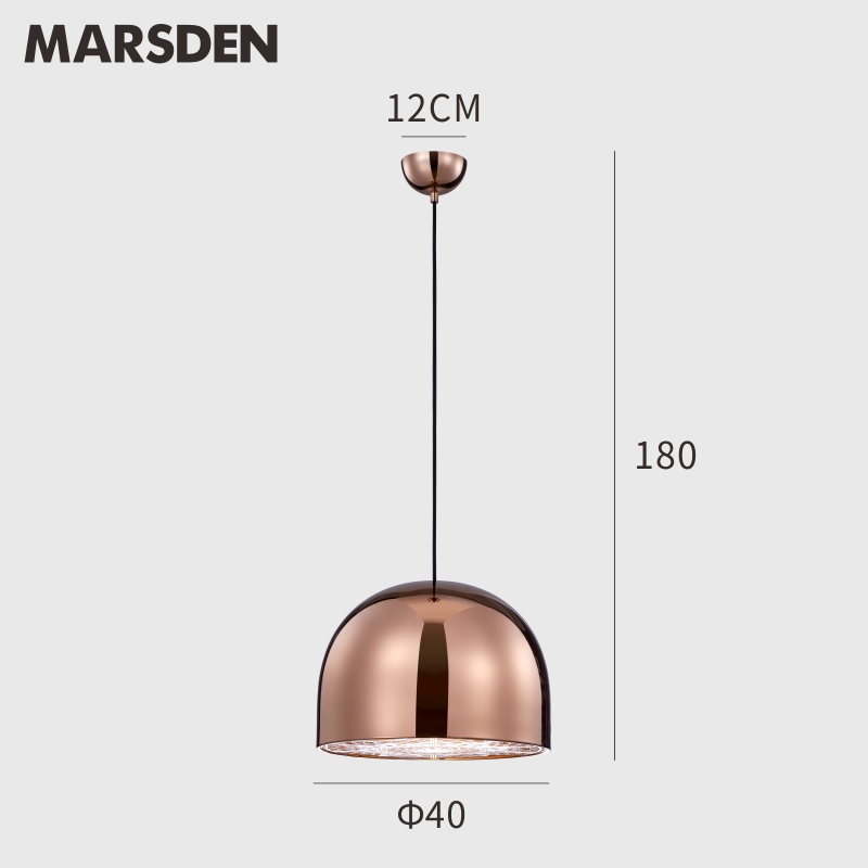 马斯登 现代轻奢创意圆桌餐厅吊灯 卖场展厅单吊灯不锈钢压花灯具 - 图3