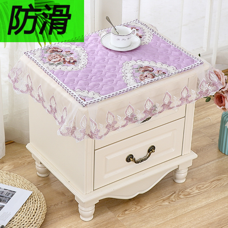 床头柜盖布防滑加厚欧式布艺蕾丝家用打印机防尘保护罩套简约现代,淘宝优惠券,粉丝福利购,淘宝优惠卷