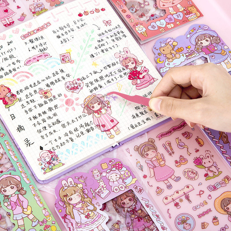 Cute girly character DIY decorative stickers