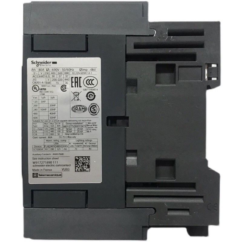 原装正品 施耐德 D系列 LC1D65AMD 三极直流接触器 65A 220VDC - 图2