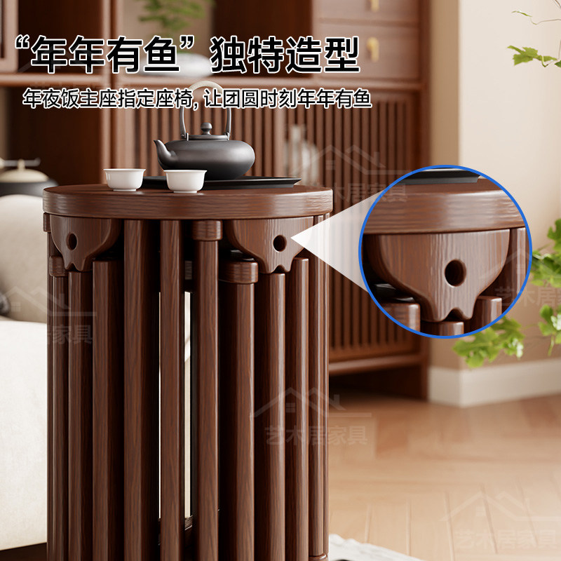 实木家用圆凳六合一可叠放客厅餐桌原木新中式叠叠乐凳子客厅椅凳,淘宝优惠券,粉丝福利购,淘宝优惠卷