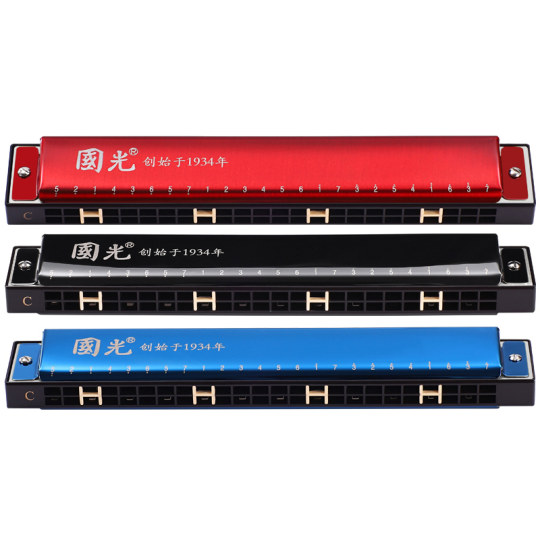 正品国光口琴24孔复音C调初学者学生儿童成人自学入门口风琴乐器