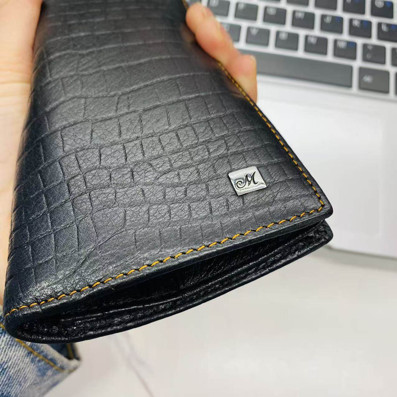 黑色钱包男长款钱包手拿包男士头层牛皮多卡位钱包欧美风格拉链,淘宝优惠券,粉丝福利购,淘宝优惠卷