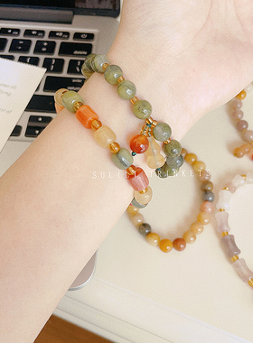 天然石串珠葫芦竹节手链