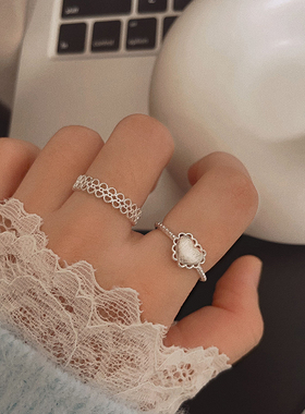 简约冷淡复古港风爱心戒指