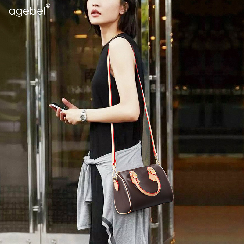 艾吉贝2019新款女斜挎波士顿枕头包 艾吉贝女士包袋