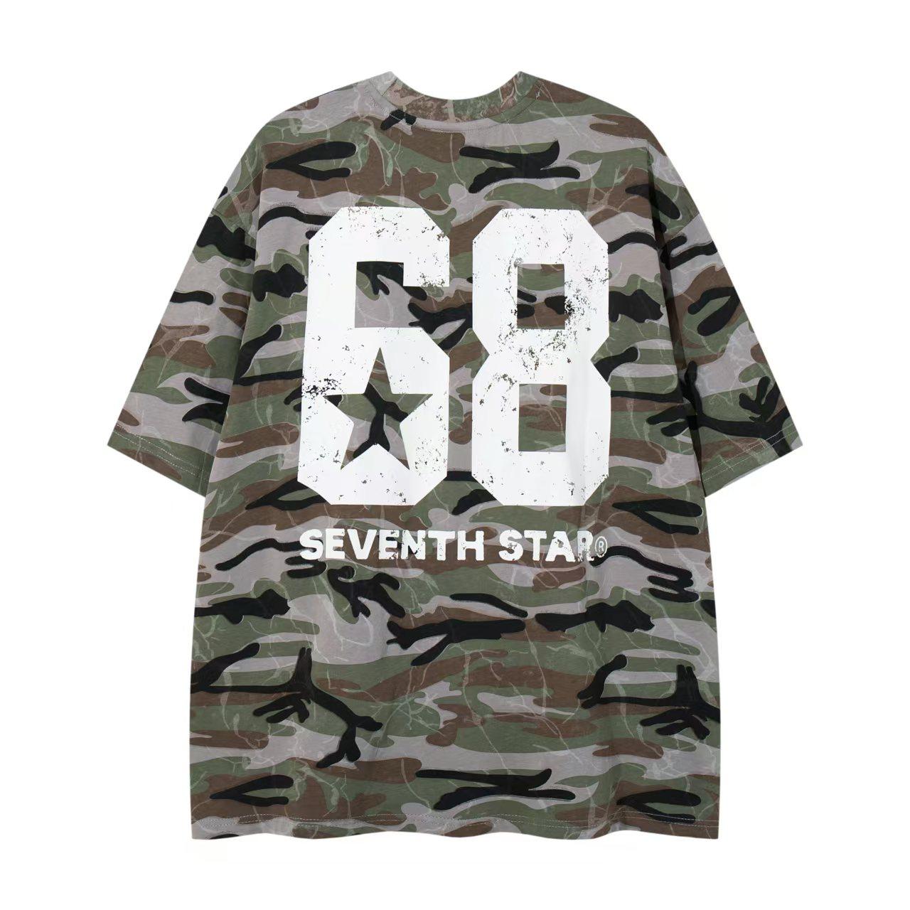 chaonimei美式复古高街迷彩嘻哈短袖男女国潮牌情侣宽松街头半袖,淘宝优惠券,粉丝福利购,淘宝优惠卷