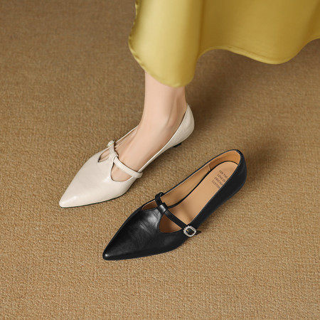 法式尖头丁字带玛丽珍单鞋女细跟4.5cm显瘦小猫跟中跟镂空小皮鞋,淘宝优惠券,粉丝福利购,淘宝优惠卷