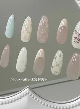穿戴甲定制法式手工显白美甲