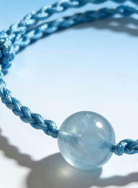 天然海蓝宝手绳闺蜜补水礼物