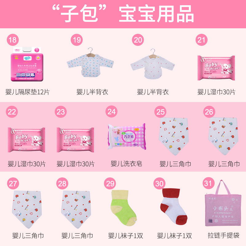 孕妇孕产妇月子冬季入院全套待产包 小布头儿母婴待产包