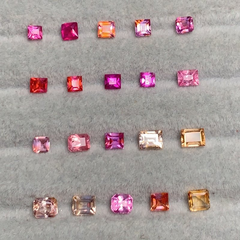 天然彩色蓝宝石裸石精切方形可定制镶嵌18k金手链戒指耳钉11,淘宝优惠券,粉丝福利购,淘宝优惠卷
