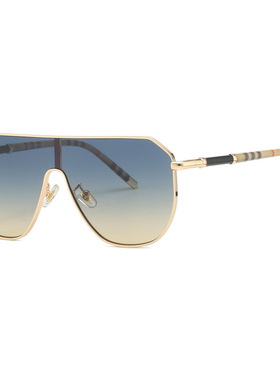 新款时尚一体镜片太阳镜男士金属休闲墨镜百搭遮阳镜潮人遮阳眼镜