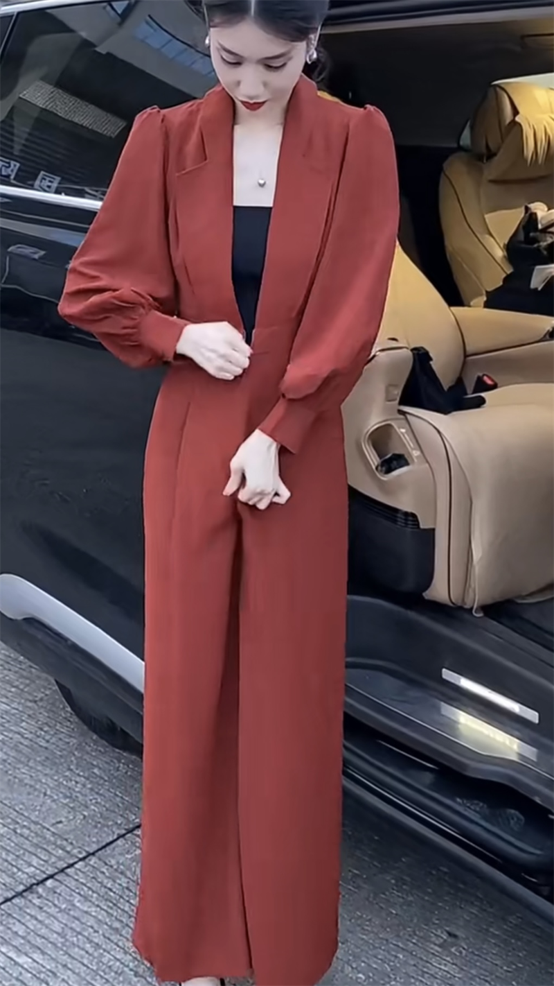 抖音爆款网红同款2024早秋潮流时尚设计感炸街修身女士纯色连体裤,淘宝优惠券,粉丝福利购,淘宝优惠卷