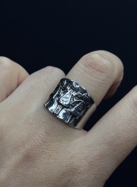 清冷感氛围感海神戒指新款时尚小众设计复古趣味百搭开口P10651