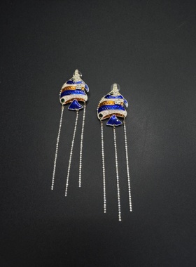 Vintage古著夸张海星热带鱼耳环欧美复古海洋动物耳饰女R111560