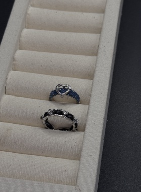 复古牛仔风爱心戒指女小众设计感高级食指戒个性百搭指环P122754