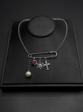 圣诞装扮雪花爱心项链女独特漂亮气质锁骨链配饰B122953