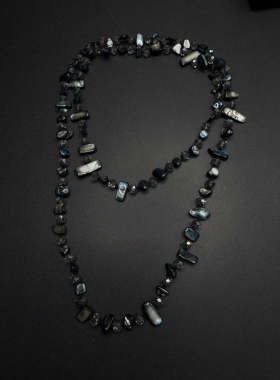 Vintage古著复古不规则碎石长款项链波西米亚民族风颈链H22515