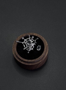 个性蜘蛛网戒指复古时尚微镶锆石水滴开口指环气质食指R22704