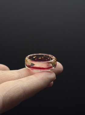 复古小众设计感戒指女简约个性百搭血液食指戒ins风指环B122355