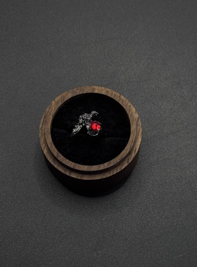 暗黑风韩版红色乌鸦戒指指环女黑色时尚简约P122054