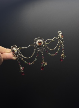 复古红色水滴玫瑰花项链夸张小众个性时尚百搭项链F121109