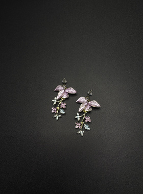 New Vintage 古著 pink flower 耳饰