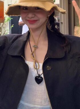 fever同款网红百搭桃心项链真皮