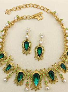 oscar复古金色做旧礼服款项链