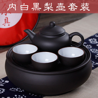 特价便携式紫砂功夫旅行茶具套装整套陶瓷户外车载旅游小茶盘茶壶 - 图1