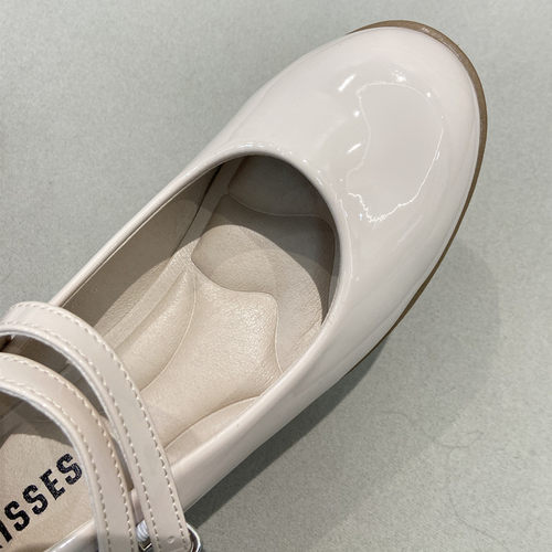 外贸学院风复古厚底圆头一字带玛丽珍鞋粗跟女单鞋日系浅口高跟鞋 - 图1