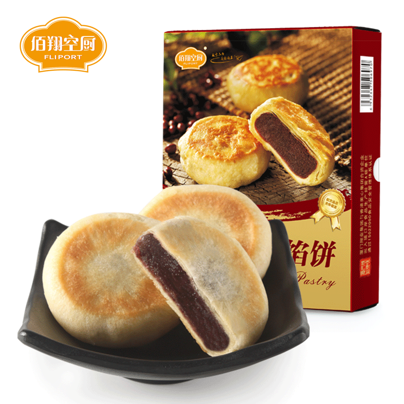佰翔空厨豆沙饼红豆馅饼绿豆老式人糕点早餐面包全国各地特色零食 - 图0