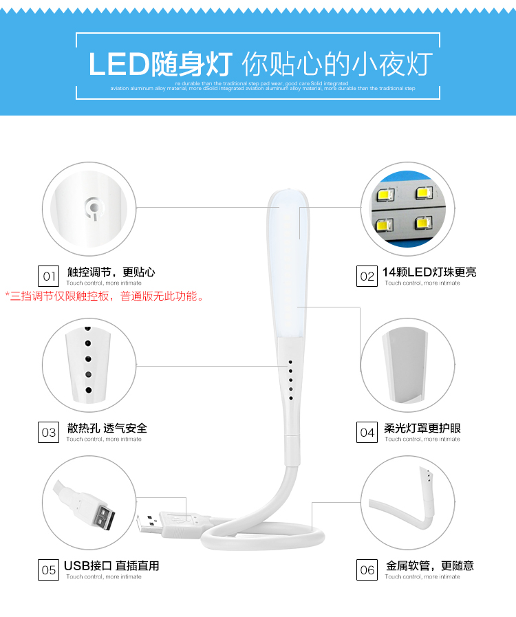 usb小夜灯led台灯便携式迷你护眼节能充电宝宿舍学习笔记本键盘灯 - 图0