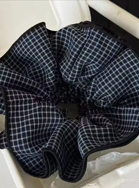 【韩系新款】撞色格子大肠发圈 小众设计复古森系发绳 氛围感头绳