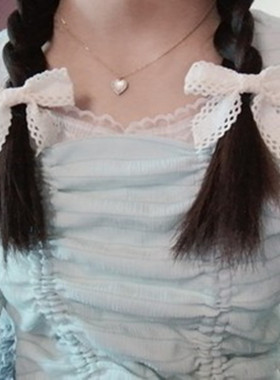少女蕾丝蝴蝶结头绳发夹