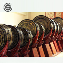 Quality 20cm Guangxi Black Bronze Bulls Head Bronze Drum Pendulum Pieces National Handiwork Companion Gift