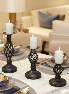 KOLYMAX创意镂空铁艺蜡烛台摆件