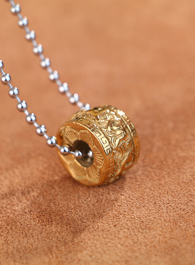 结缘钛钢六字真言吊坠六字大明咒项链男女情侣挂件民族风银色饰品