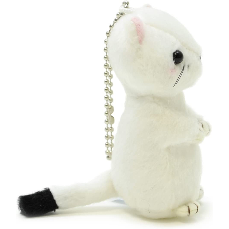 日本代购aqua正版可爱白鼬公仔玩偶毛绒包包挂件挂饰钥匙扣小挂坠-图1