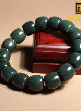 惊呆了方言和田玉精品特色新疆温润塔县青玉卡14mm老型珠手串A1